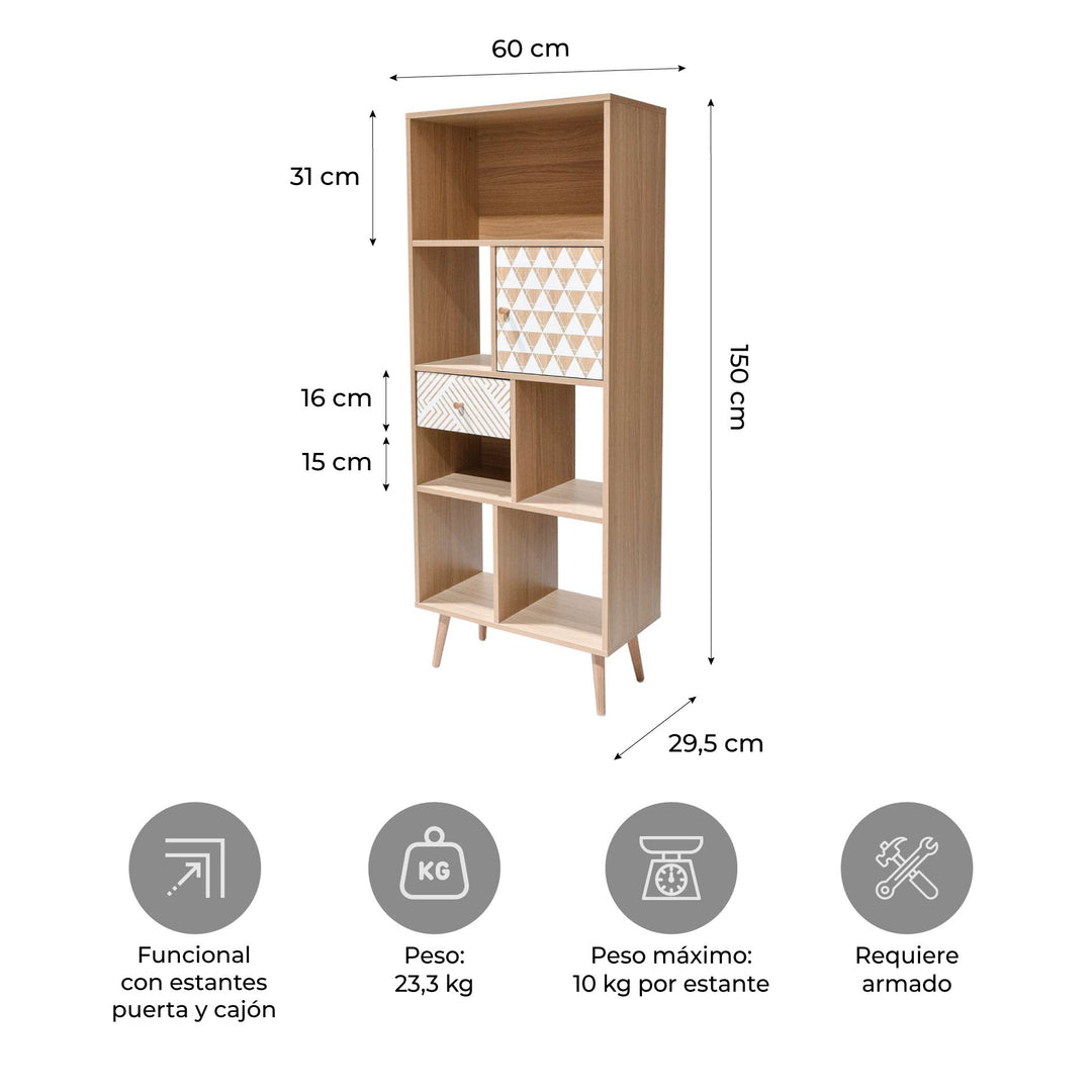 Librero Vertical Bukler Café