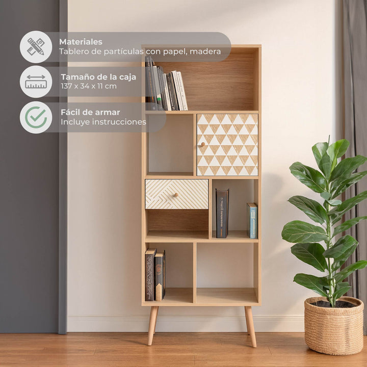 Librero Vertical Bukler Café