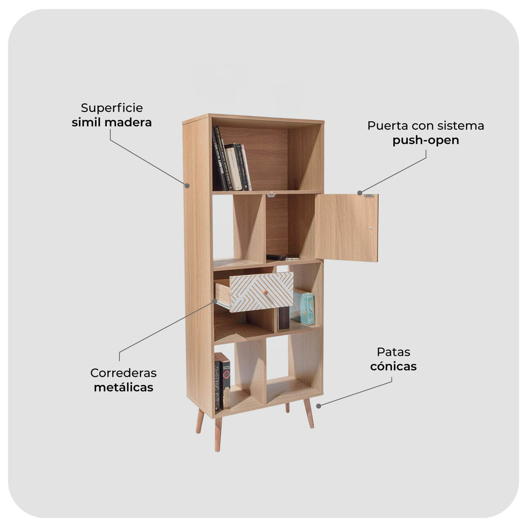 Librero Vertical Bukler Café