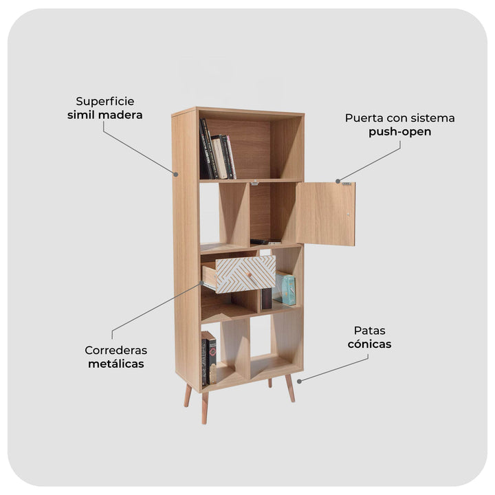 Librero Vertical Bukler Café