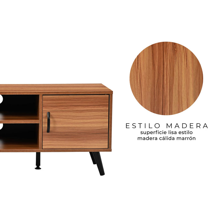 Mueble de TV Lucca-C con Puertas y Entrepaños Café