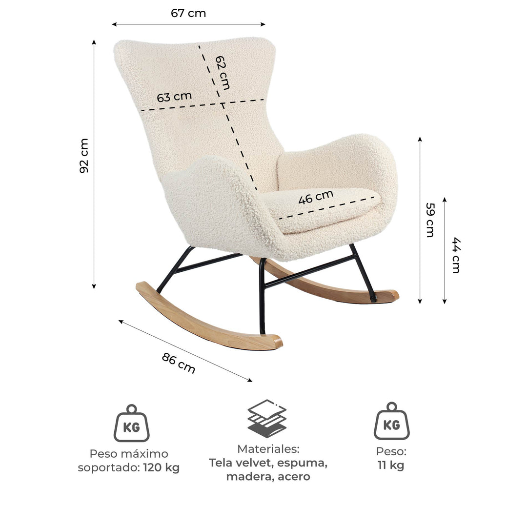 Silla Mecedora Tavia Beige