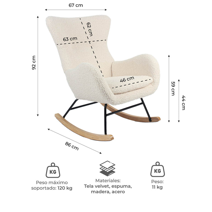 Silla Mecedora Tavia Beige