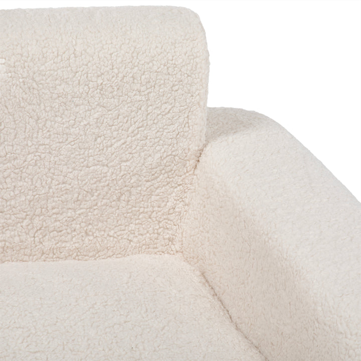 Puff Sillón Individual Tipo Sherpa Beige