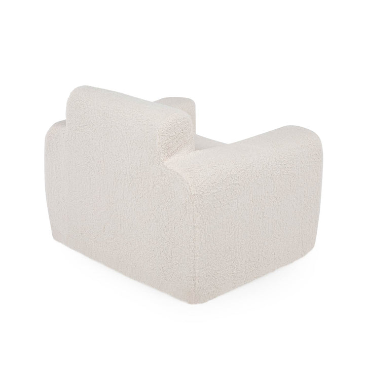 Puff Sillón Individual Tipo Sherpa Beige