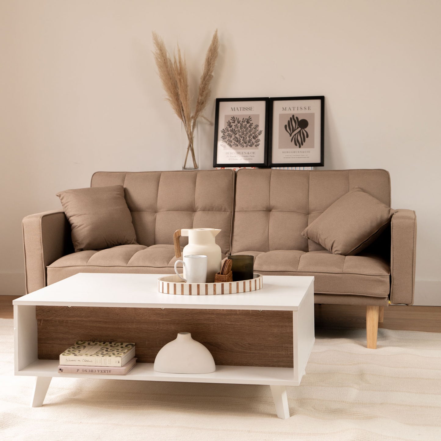 Sofá Cama 2 Plazas Fiano Beige