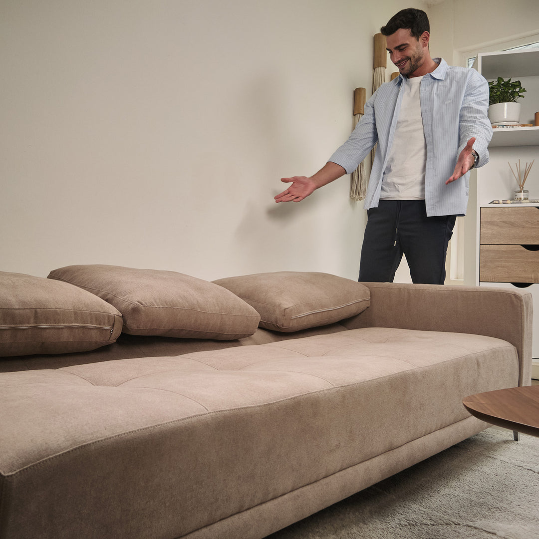 Sofá Cama Malva 3 Plazas Taupe Gris