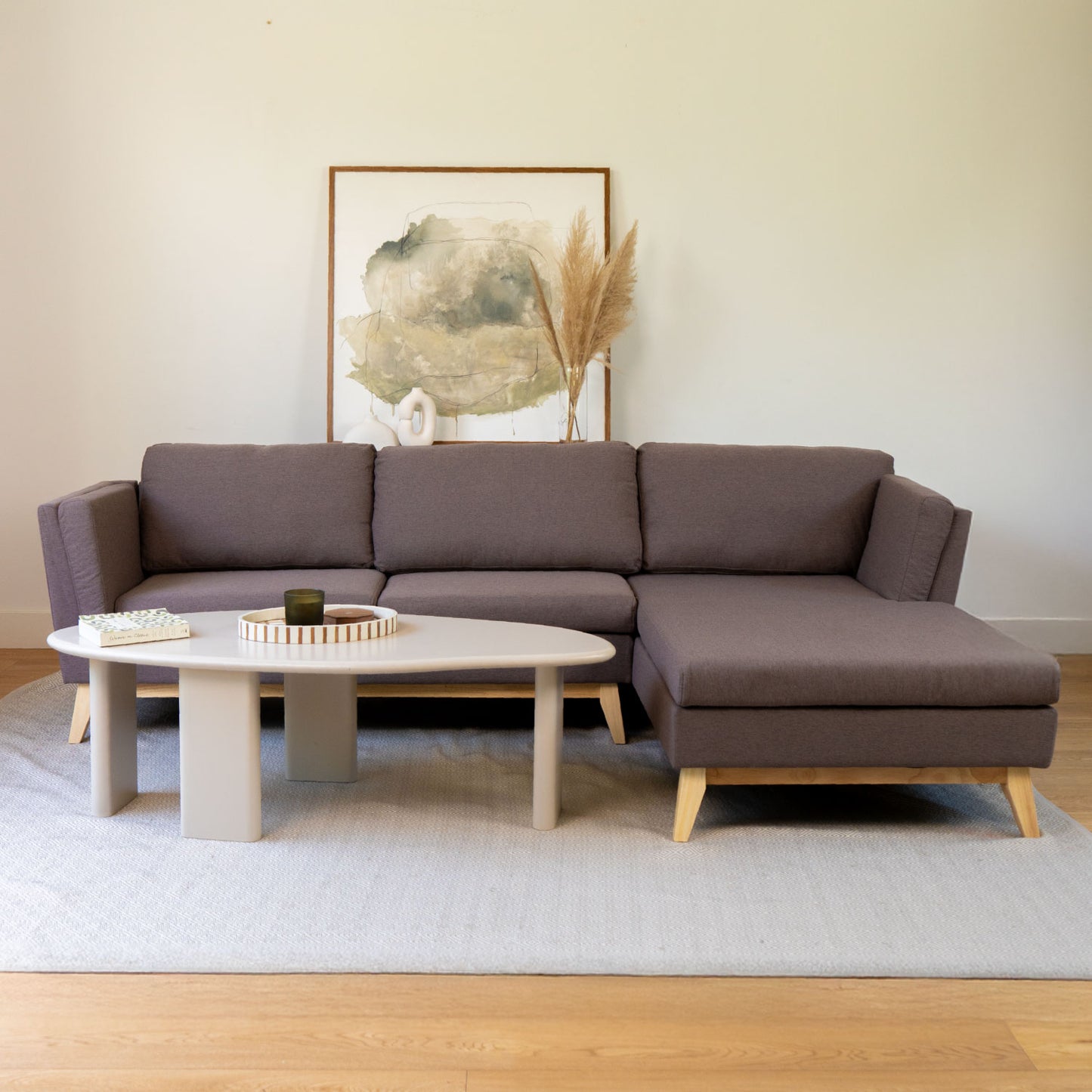 Sofá Modular 3 Plazas en L Albano Marrón