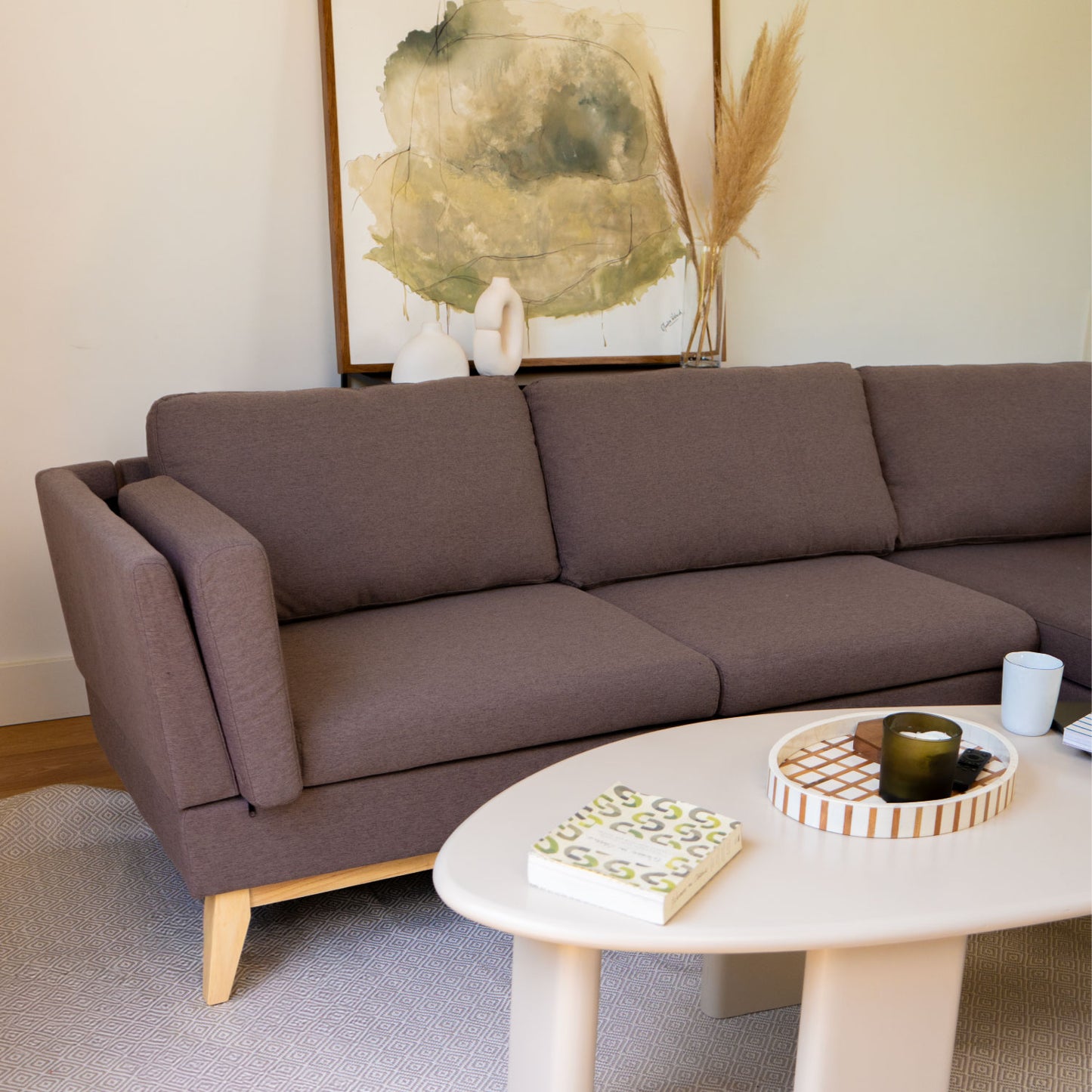 Sofá Modular 3 Plazas en L Albano Marrón