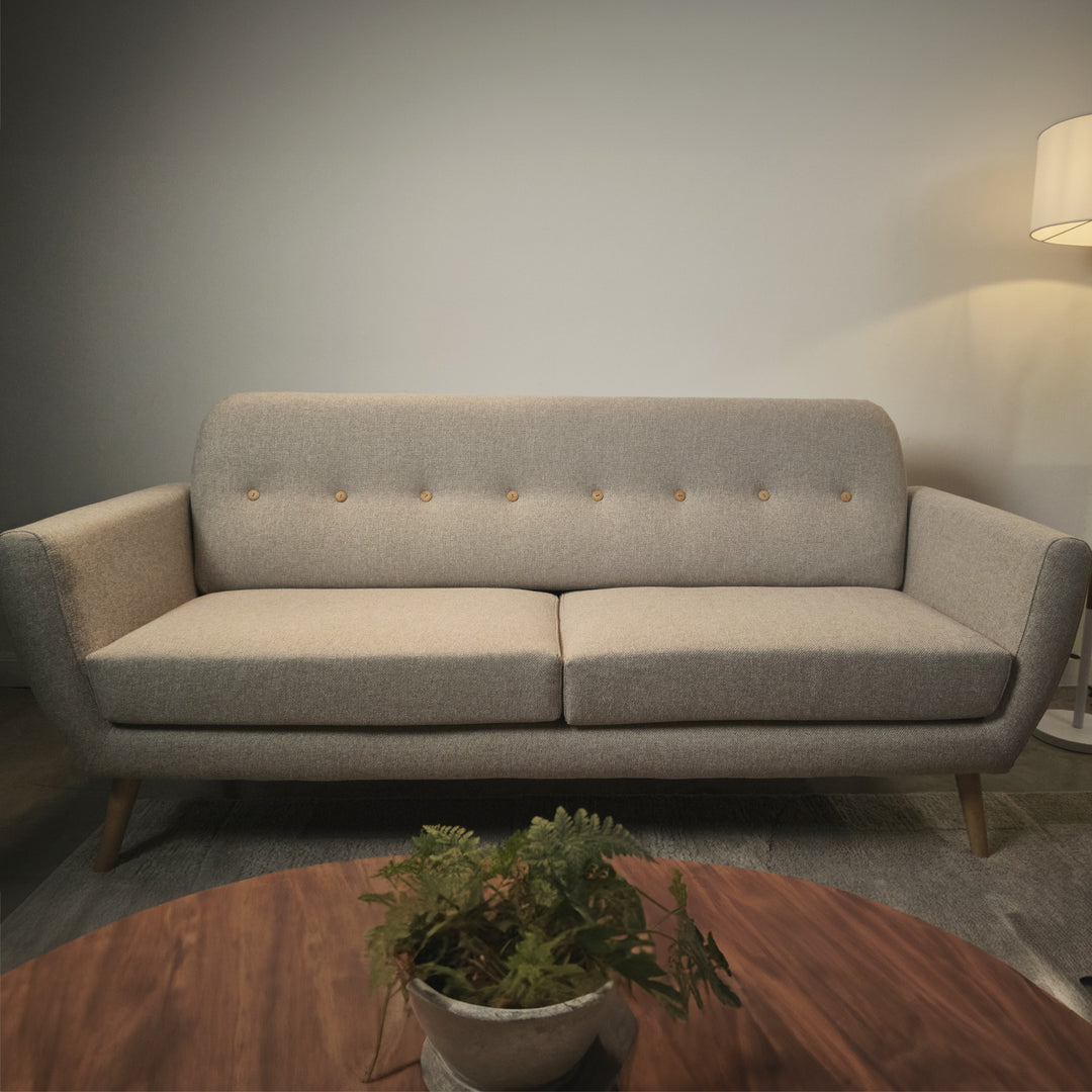 Sofá 3 Plazas Capena Respaldo Capitoné Gris