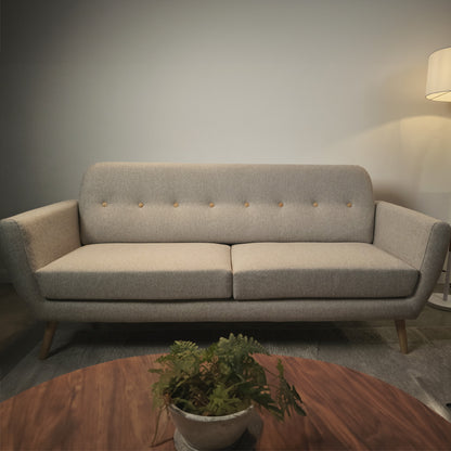 Sofá 3 Plazas Capena Respaldo Capitoné Gris