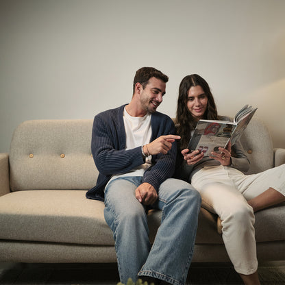 Sofá 3 Plazas Capena Respaldo Capitoné Gris