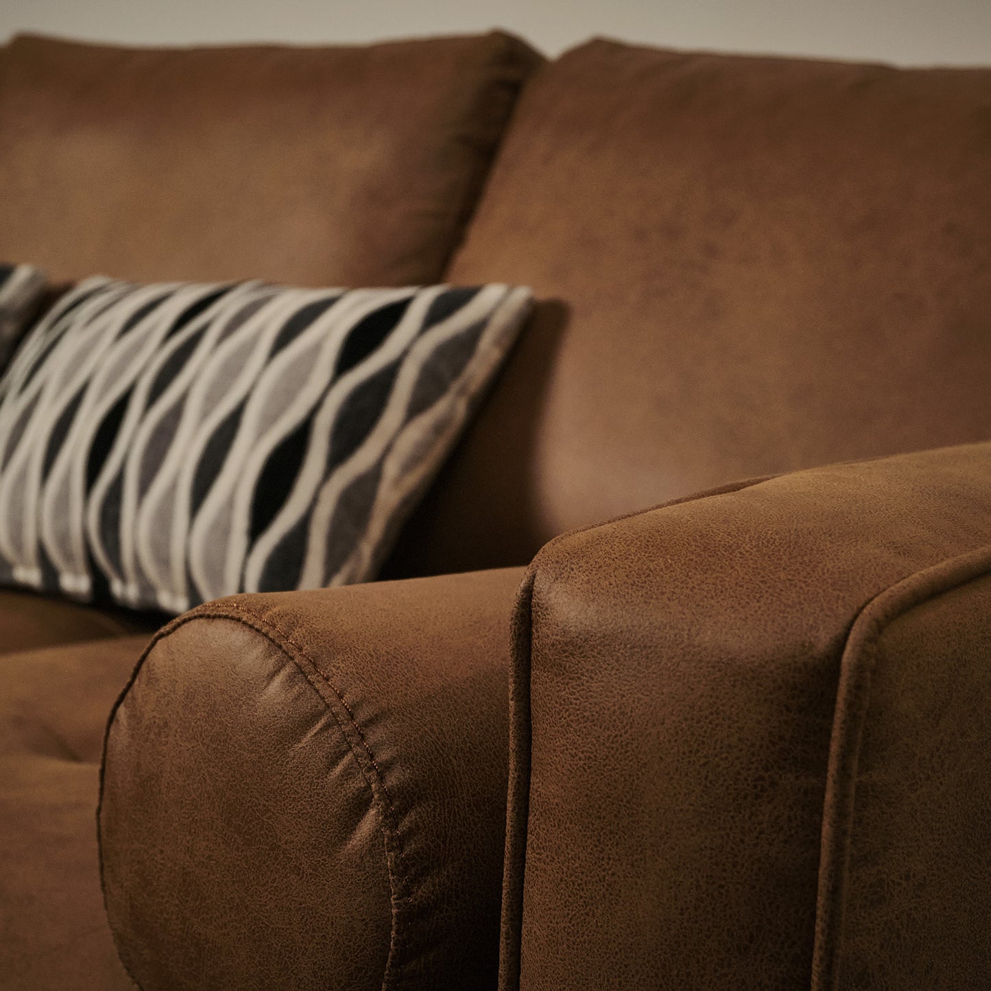 Sala Esquinero Sofa Modular Oviedo de Cuero Café