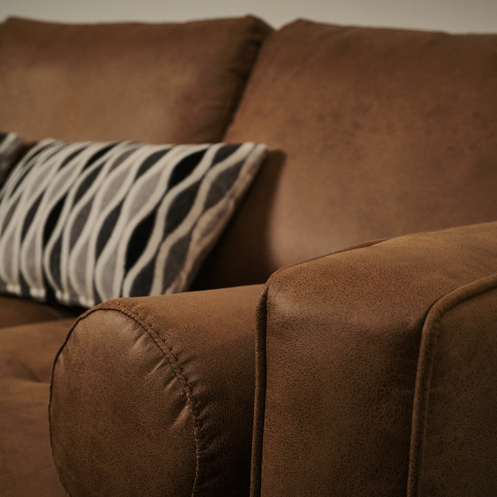 Sala Esquinero Sofa Modular Oviedo de Cuero Café