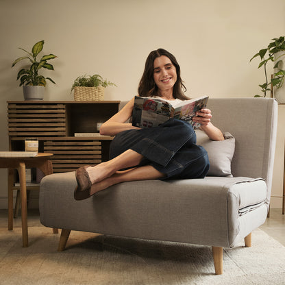 Sillón Sofá Cama Individual Velne Plegable Gris