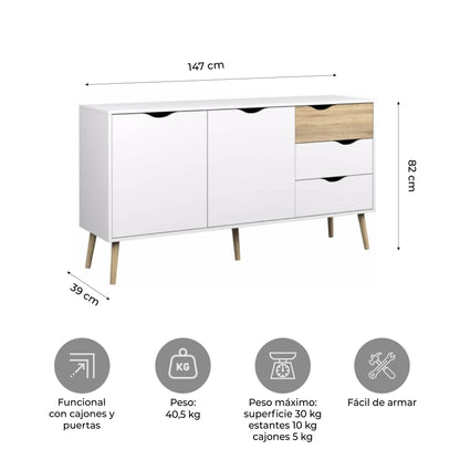 Credenza Bufetera Multiusos Nórdica