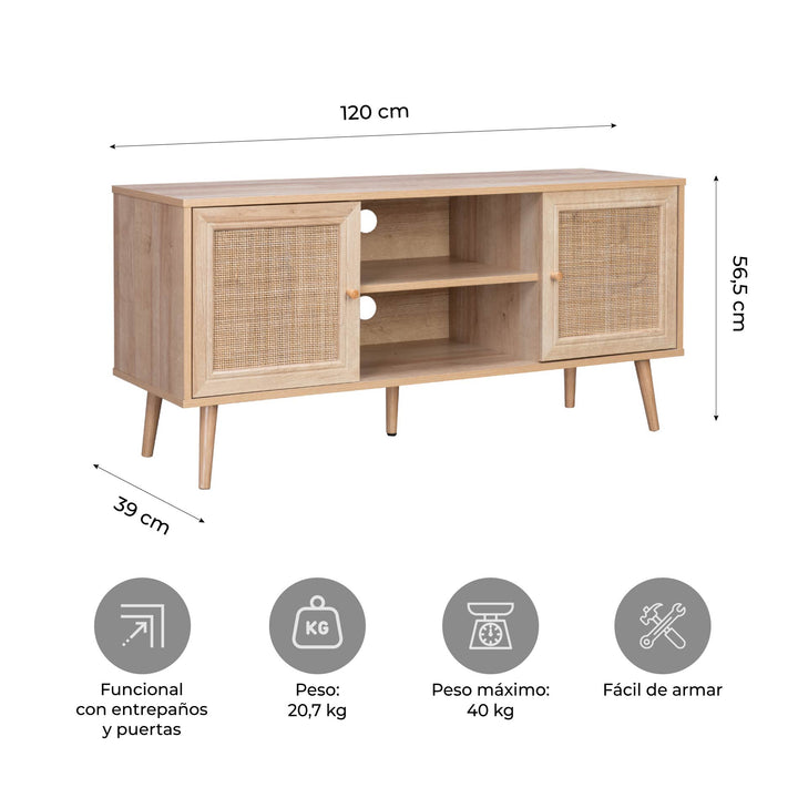 Mueble para TV Bombai de Ratán 120 cm