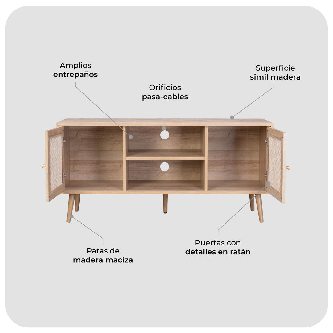 Mueble para TV Bombai de Ratán 120 cm