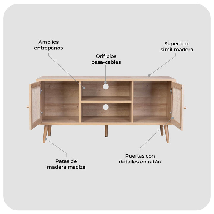 Mueble para TV Bombai de Ratán 120 cm