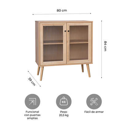 Credenza Bufetera con Puertas de Vidrio