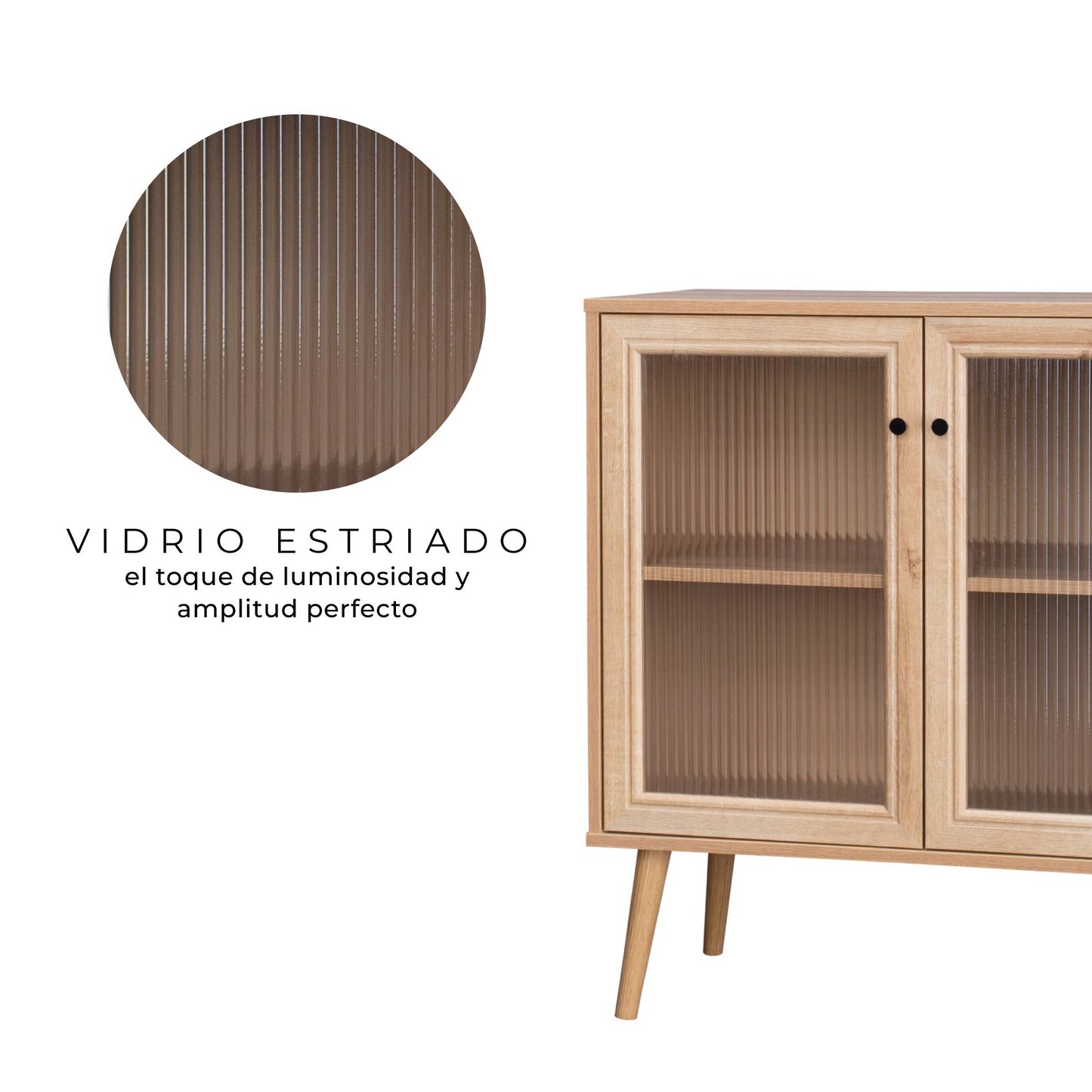 Credenza Bufetera con Puertas de Vidrio