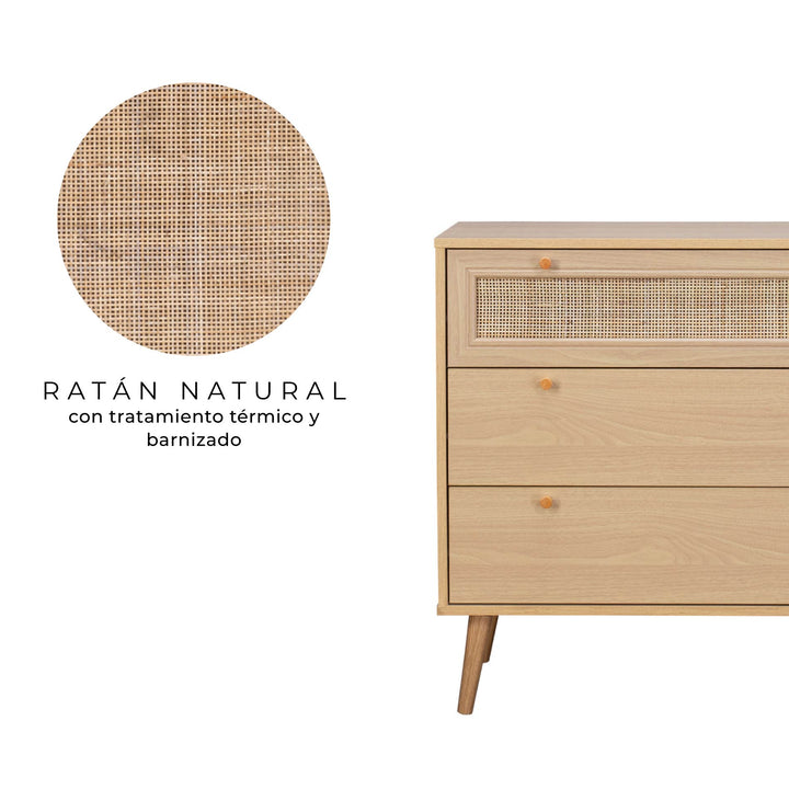 Cómoda Cajonera Calcuta de Ratán