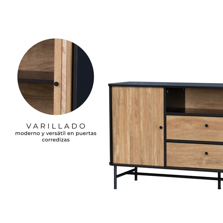 Cómoda Cajonera Moderna con Puertas Corredizas