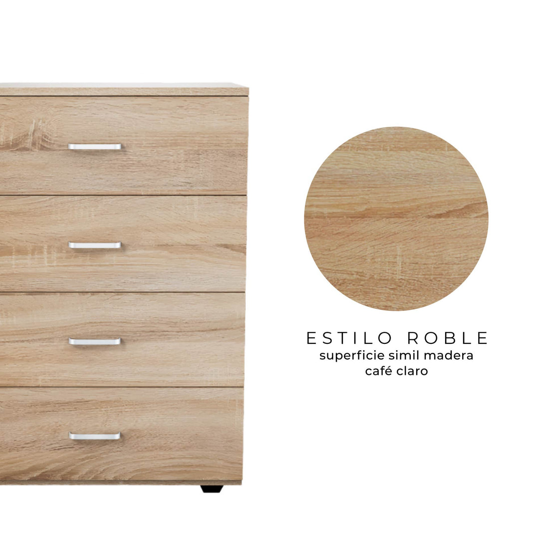 Cómoda Cajonera Kasuga Estilo Roble