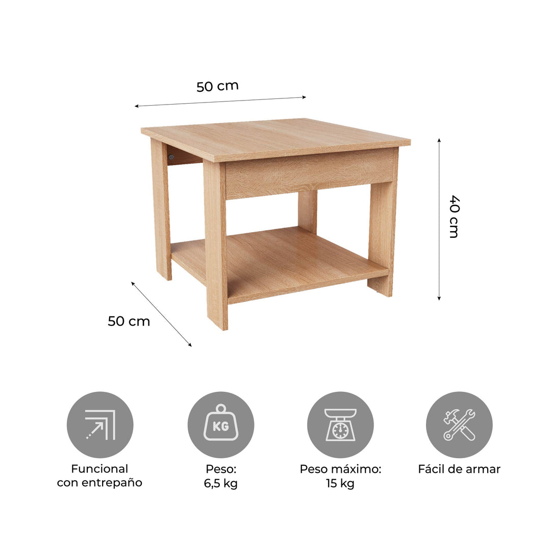 Mesa Auxiliar Kawasaki Estilo Roble