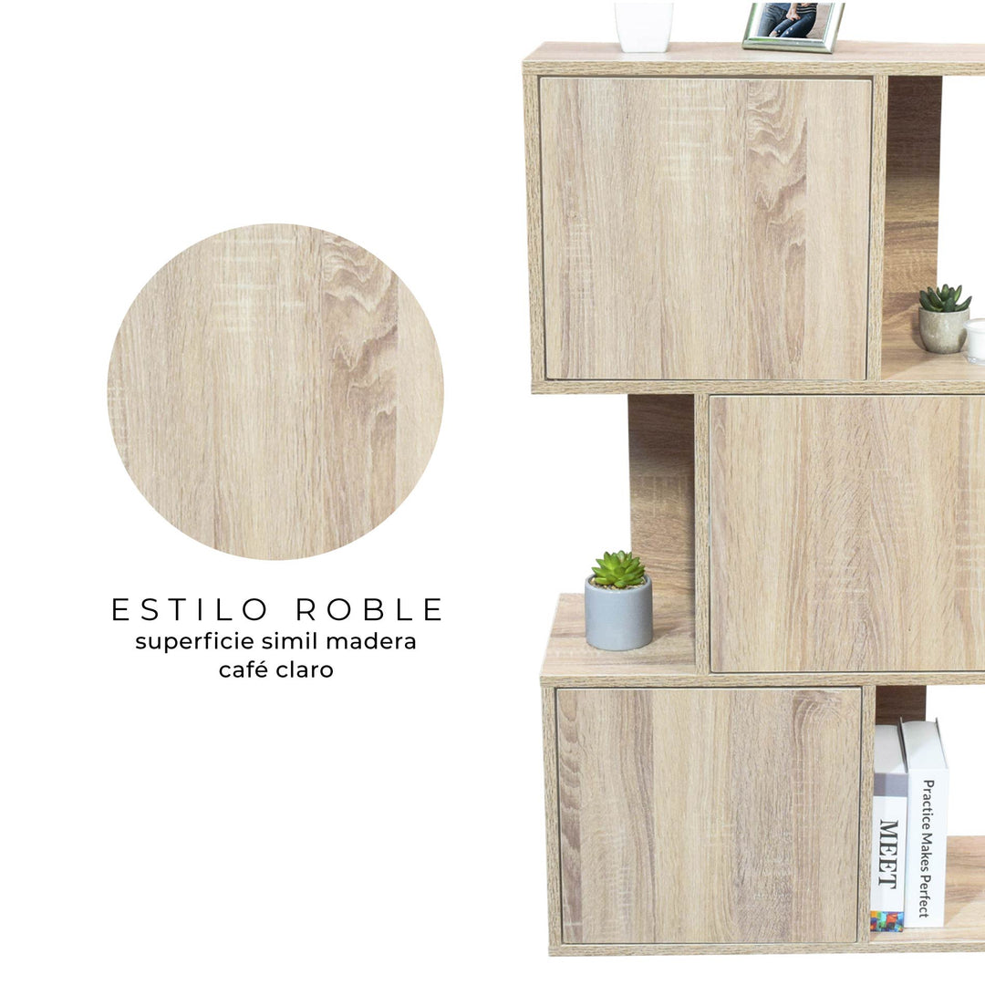 Librero Kioto Estilo Roble