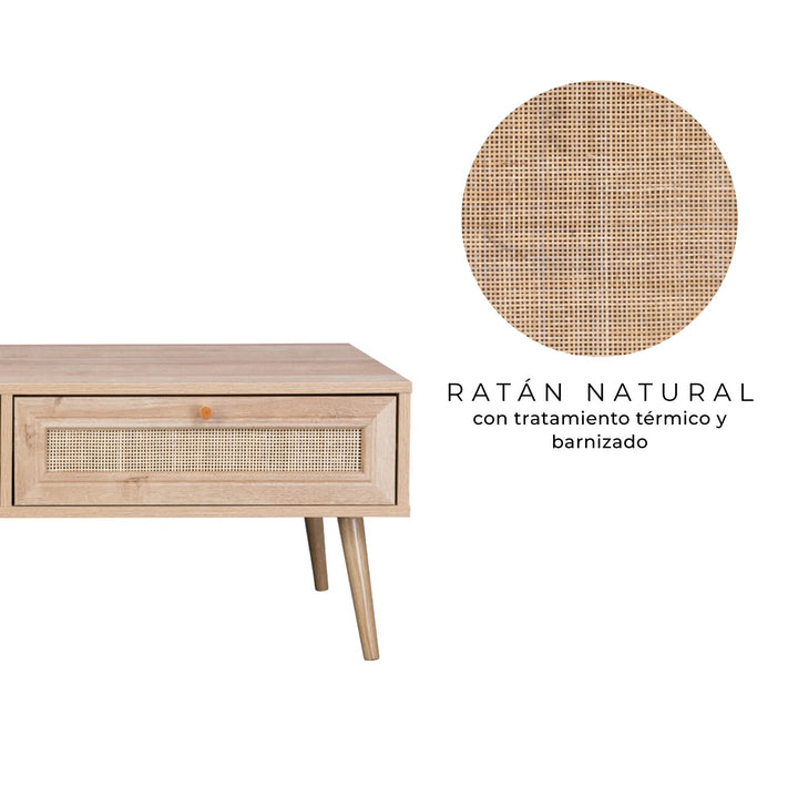 Mesa de Centro Manila Ratán Con Cajón