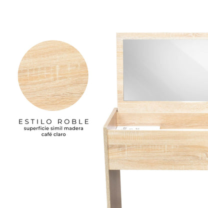 Tocador Minimalista Estilo Madera Roble con Banco