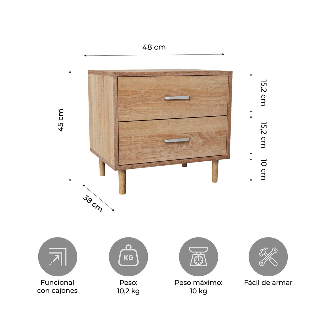 Buró Sapporo Estilo Roble