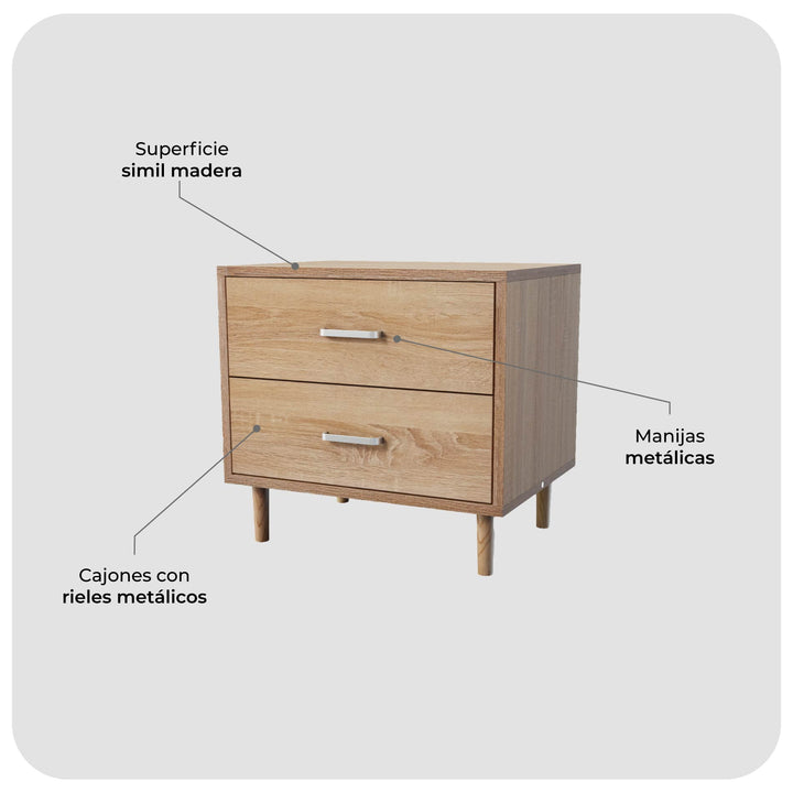 Buró Sapporo Estilo Roble