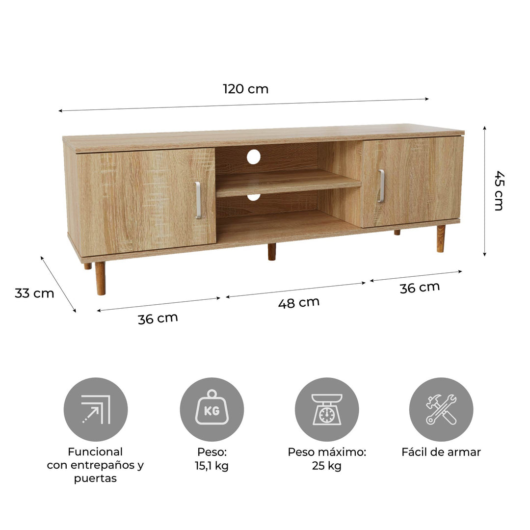 Mueble de TV Sendai Estilo Roble
