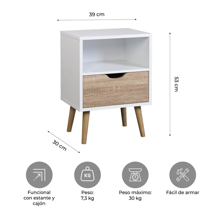 Combo Recámara Nórdica: 2 Burós + Cómoda