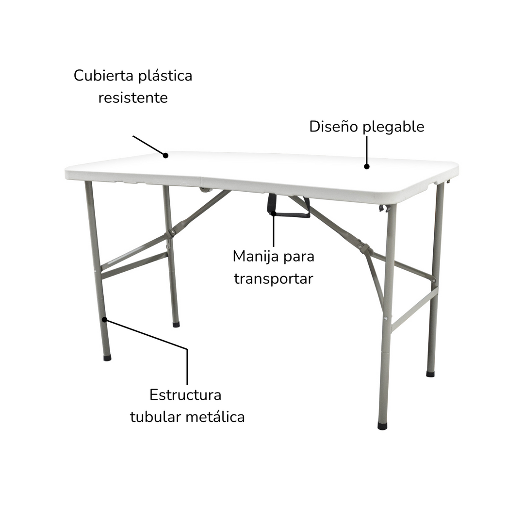 Mesa Plegable Minimesaplas de Plástico Blanca