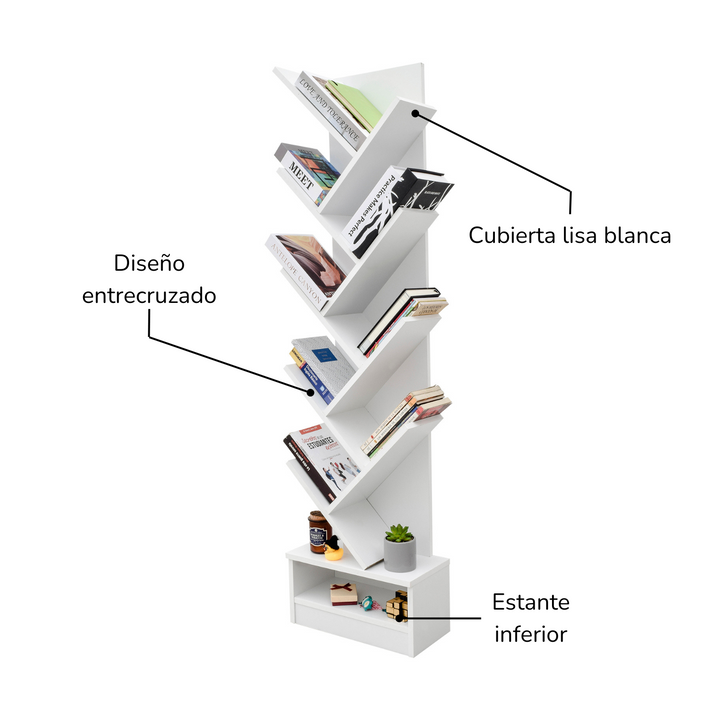 Librero Visdom Vertical Diseño Moderno Blanco