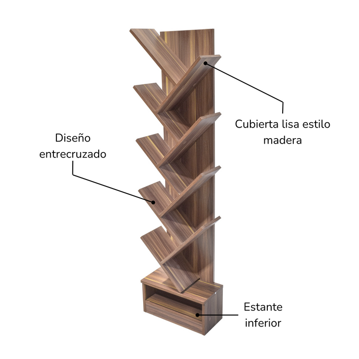 Librero Visdom Vertical Diseño Moderno Café