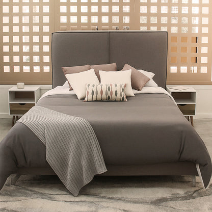 Base de Cama Queen Gala Con Cabecera Gris