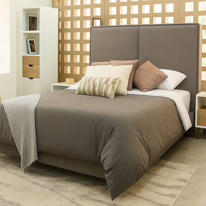 Base de Cama Queen Gala Con Cabecera Gris