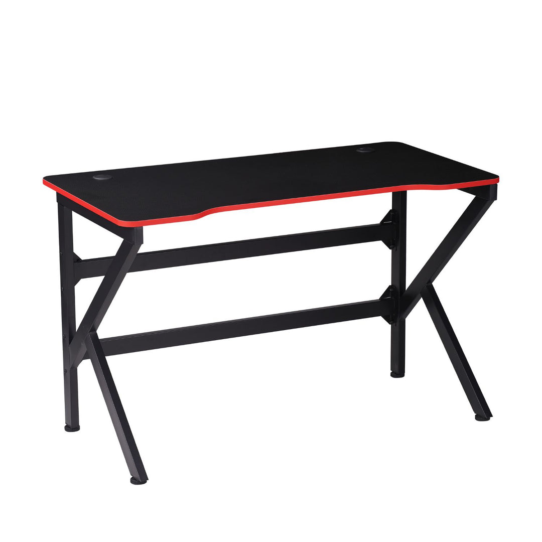 Escritorio Gamer Negro con Detalles Rojos