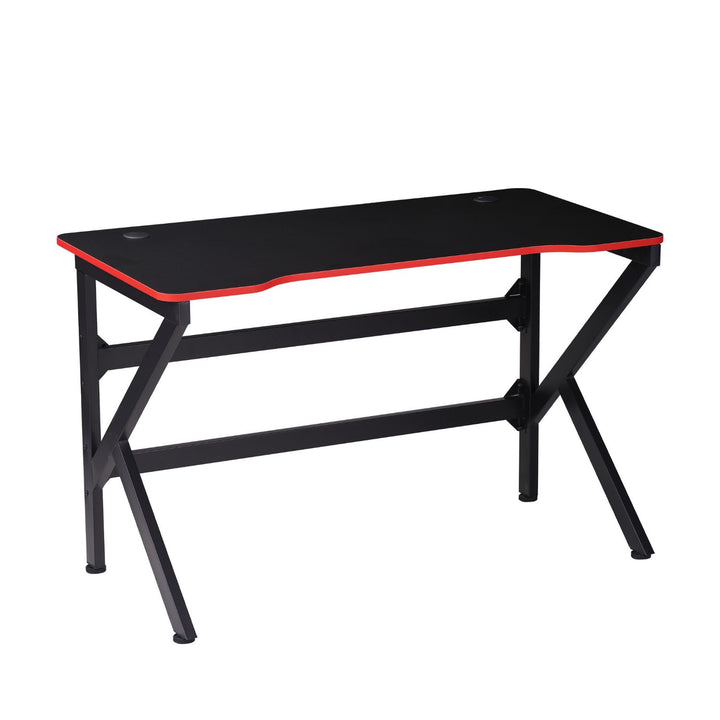 Escritorio Gamer Negro con Detalles Rojos