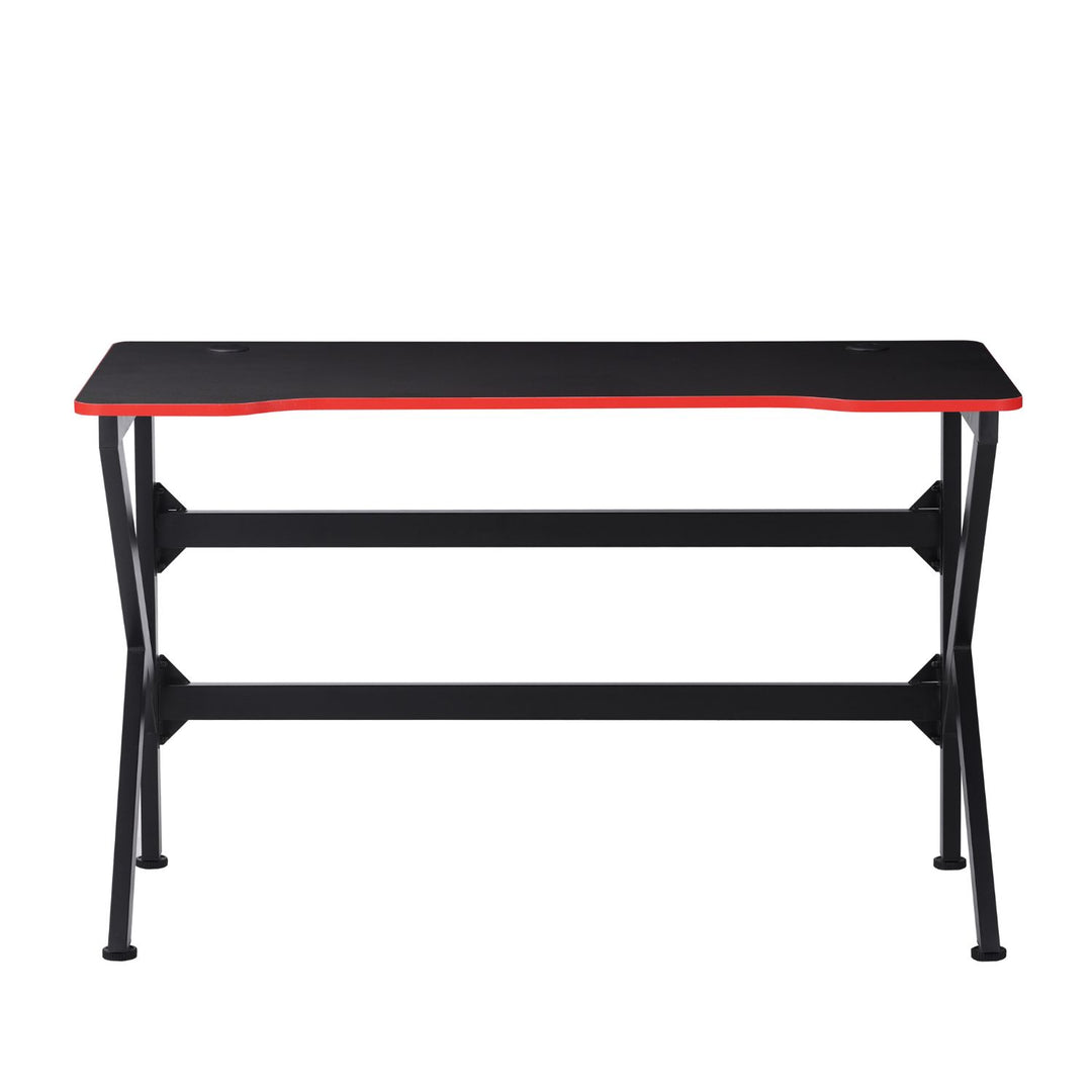 Escritorio Gamer Negro con Detalles Rojos