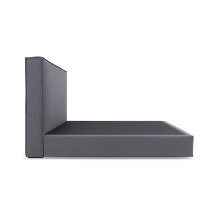 Cama Matrimonial Hera Con Cabecera Gris