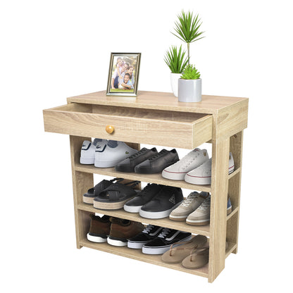 Zapatero Con Cajón Minimalista Estilo Madera Roble