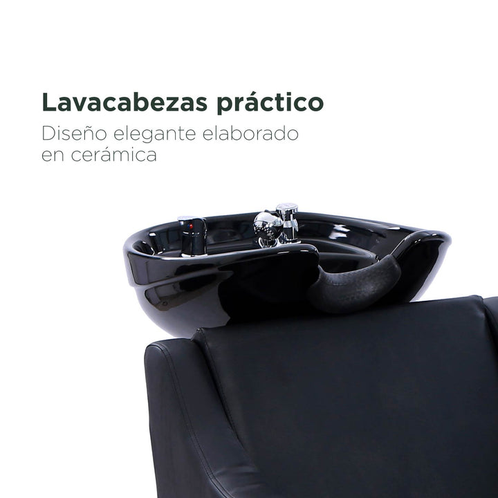 Sillón Lava Cabezas Para Peluquería y Estética Negro