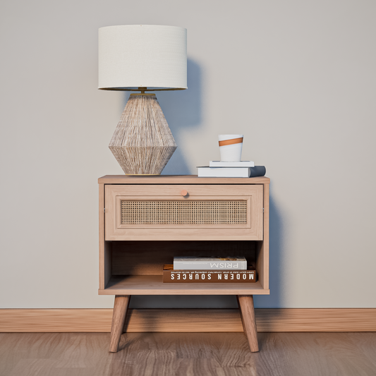 Buró con Estante y Cajón de Ratán