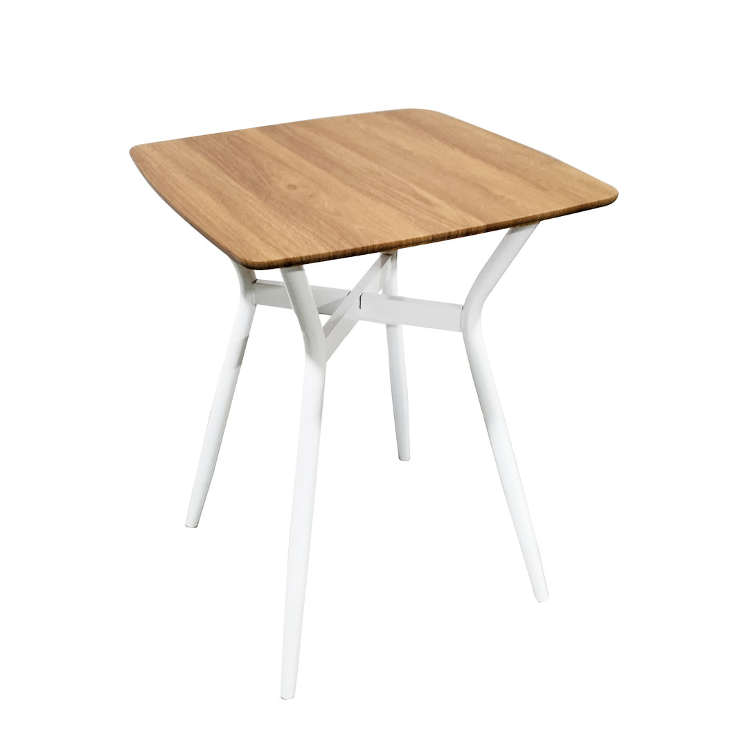 Set Comedor Mesa Cuadrada + 2 Sillas Café y Blanco