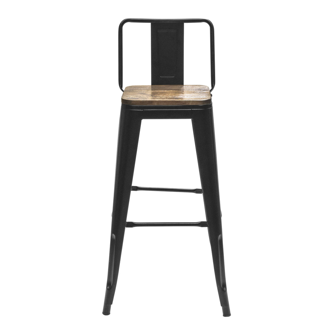 Set 2 Bancos Altos con Mini Respaldo Negro y Café